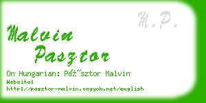 malvin pasztor business card